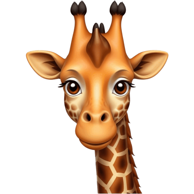 A giraffe with a confused smile emoji