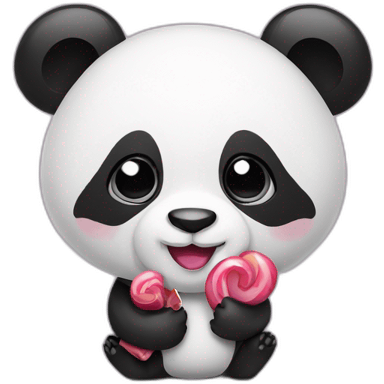 panda with lollipop emoji