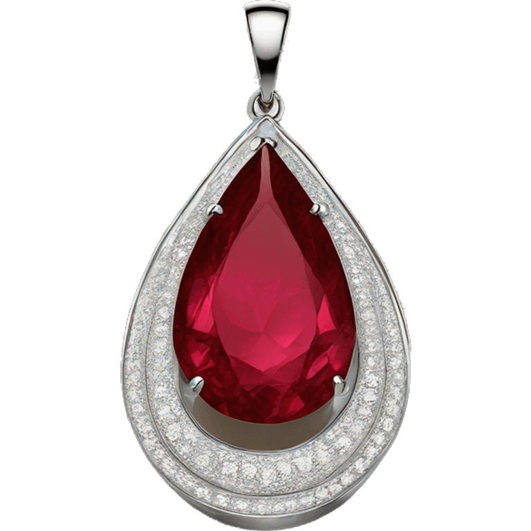 ruby big big big  teardrop pendant falling side emoji