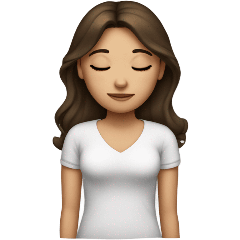 Brunette girl, sleeping bed emoji