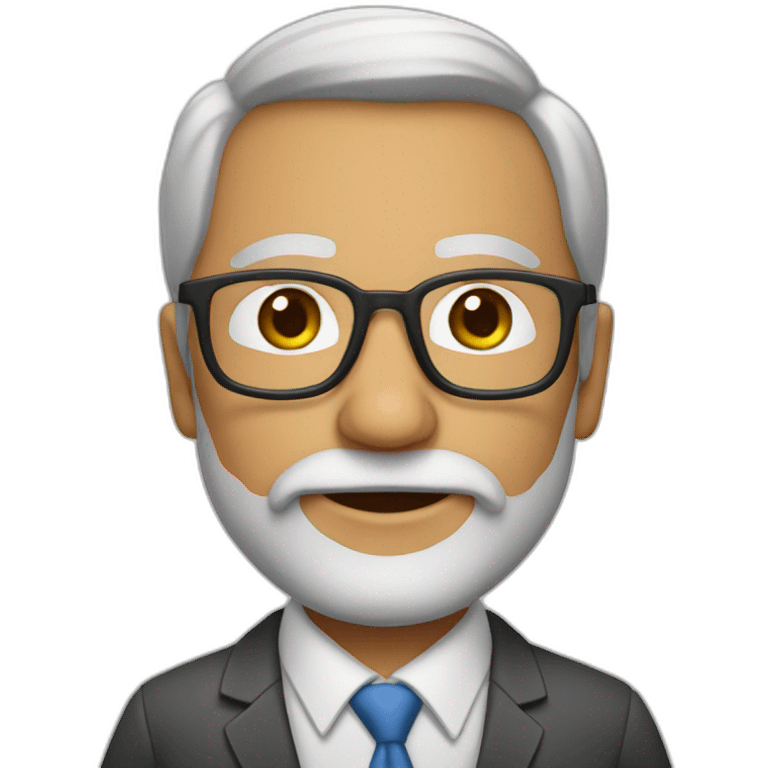 professor branco 45 anos de barba usando oculos emoji