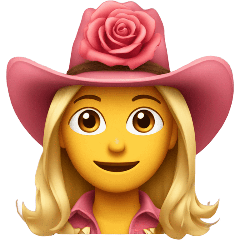 rose in a cowgirl hat  emoji