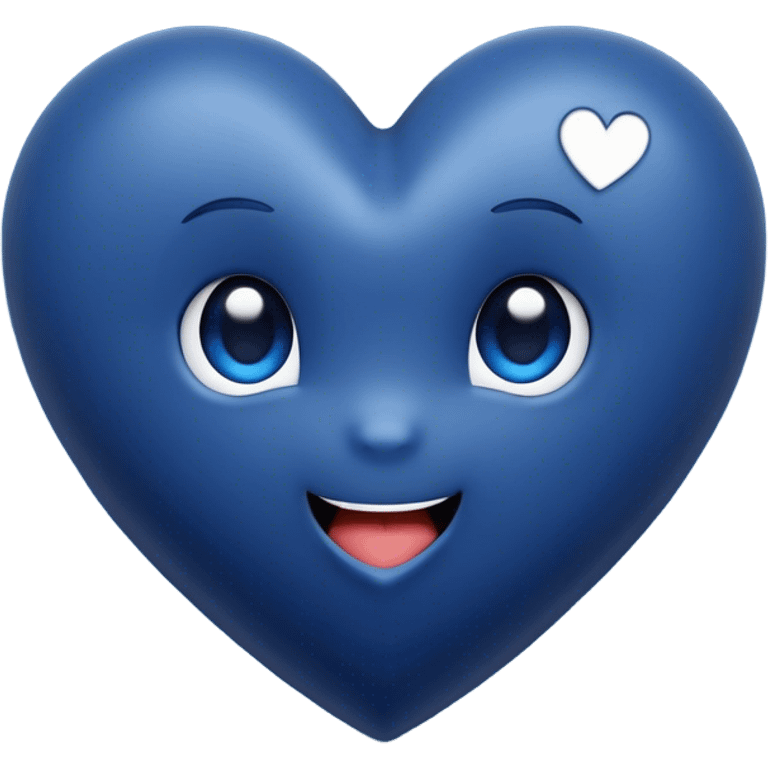 Dark Blue heart with the words Hi Cutie! in the middle  emoji