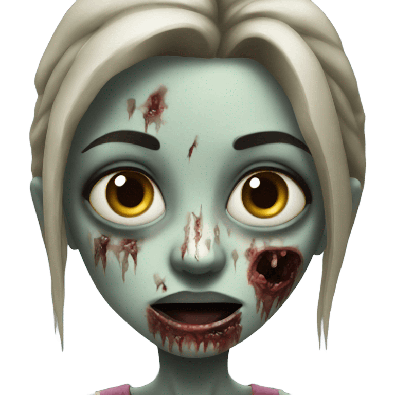 realistic portrait of girl zombie  emoji