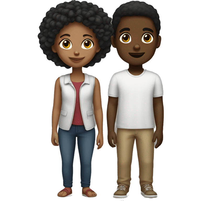 Spanish boy and black girl  emoji