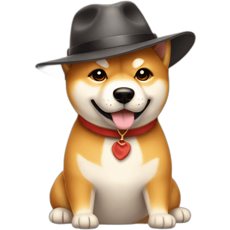 Shiba Inu with a fedora emoji