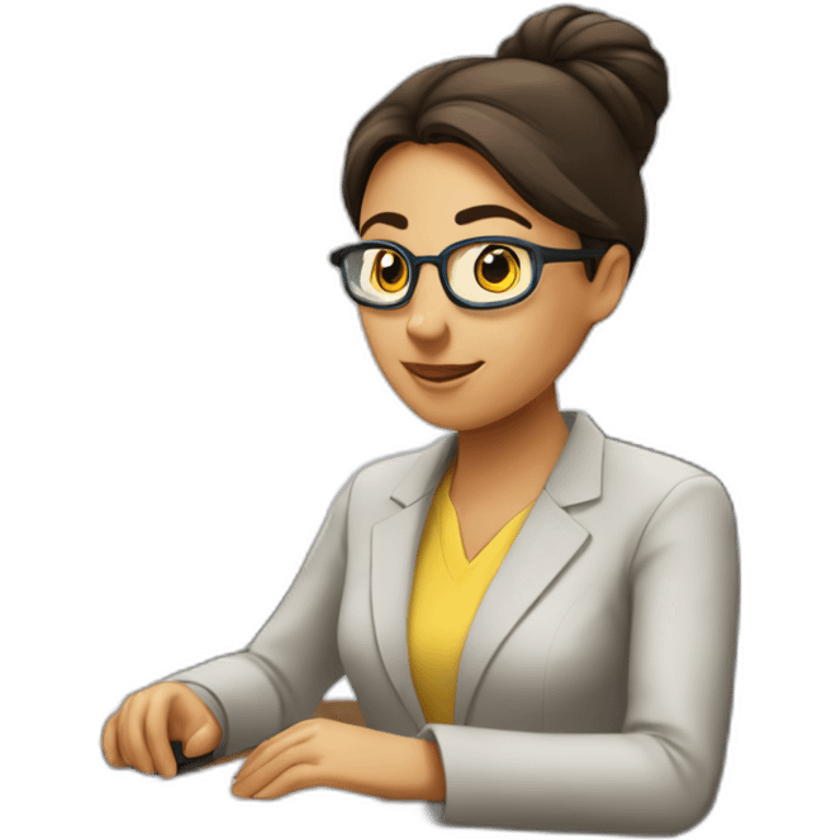 Mujer trabajando en una oficina emoji