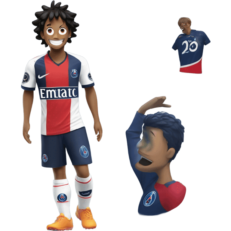 Luffy with psg jersey emoji