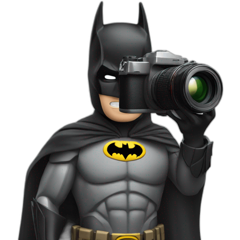 Batman shooting with camera emoji