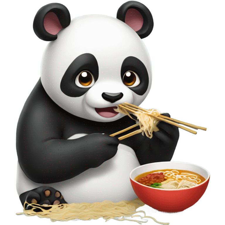 Panda eating ramen emoji