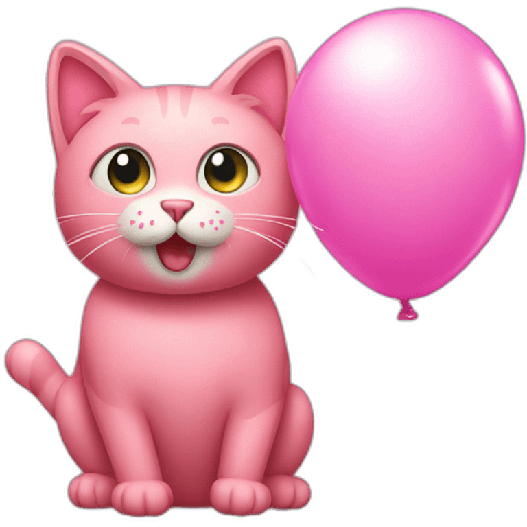 pink cat have balloon emoji