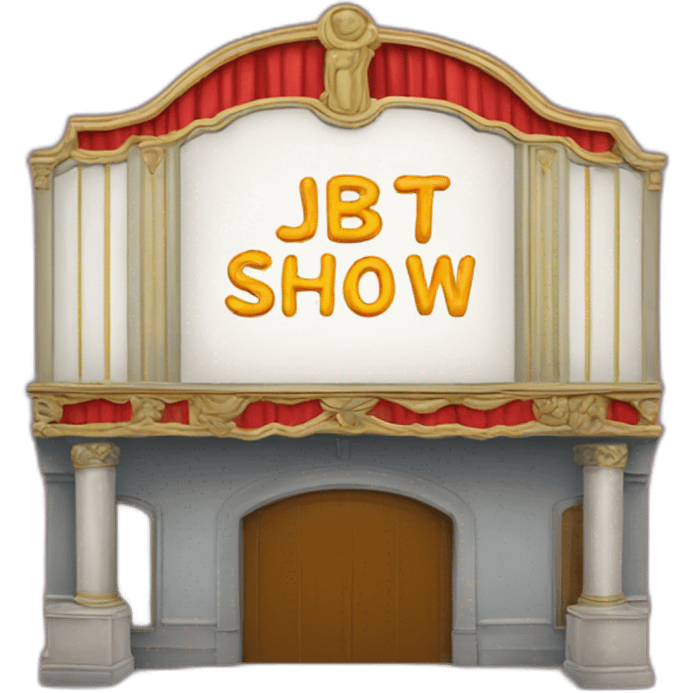 Theater sign with text « JBT’s Show » emoji