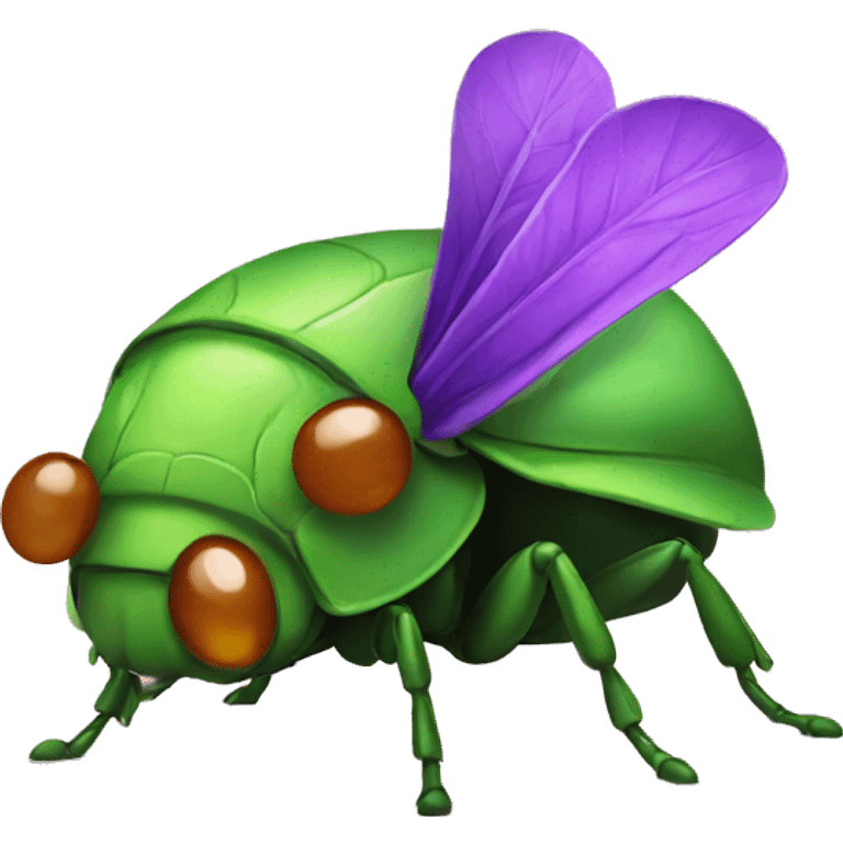 Bug emoji with fancy hat emoji