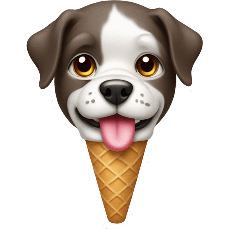 Dog eating ice cream cone emoji