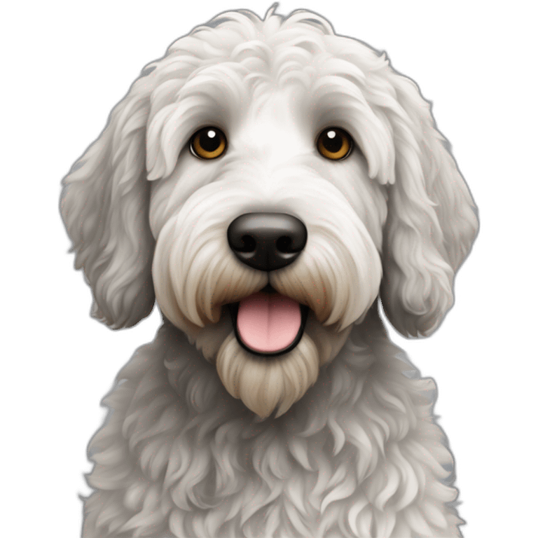 Perro labradoodle gris blanco con negro emoji