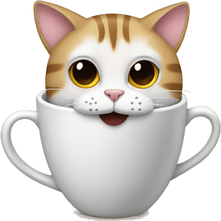 Cat drinking coffee emoji