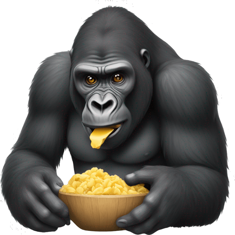 Gorilla eating emoji