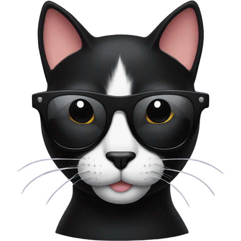 Black cat with sunglasses  emoji