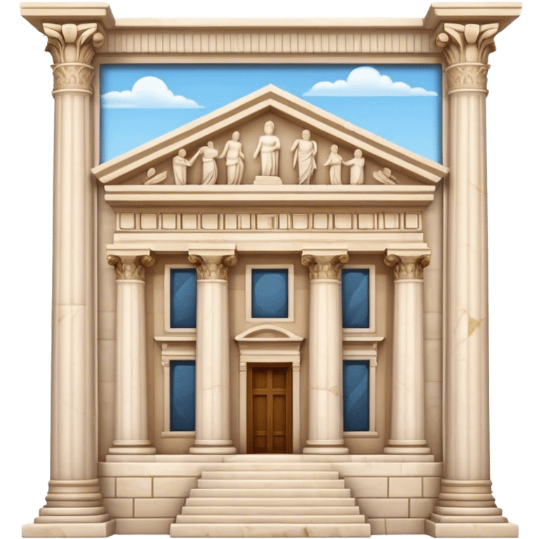 The Library of Celsus Landmark Emoji – Depicting its marble facade, carved columns, and statues. emoji