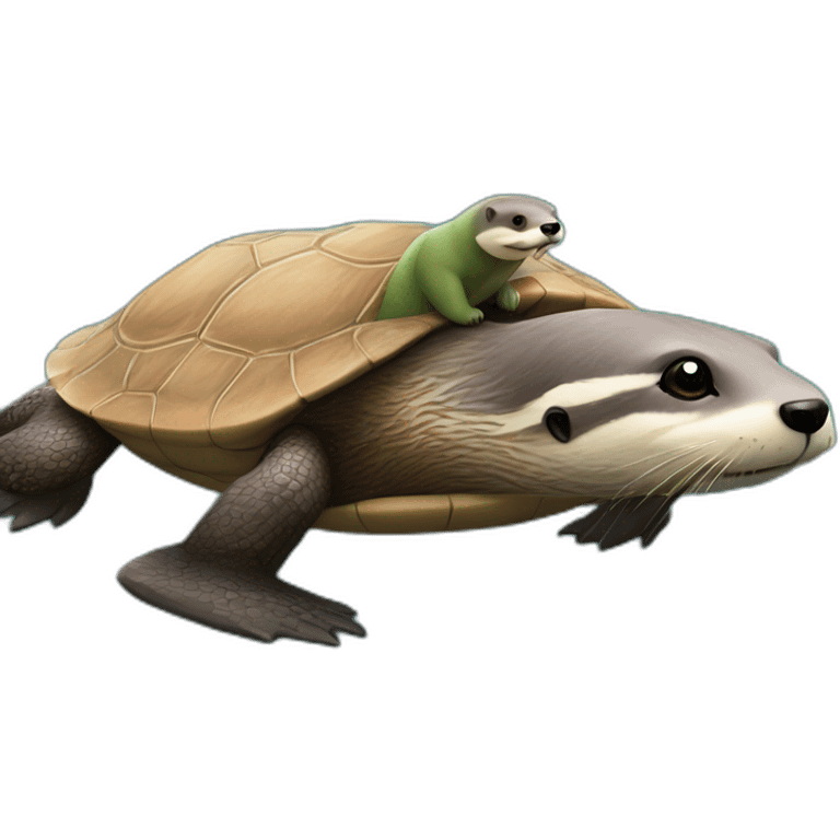 Loutre sur une tortue emoji