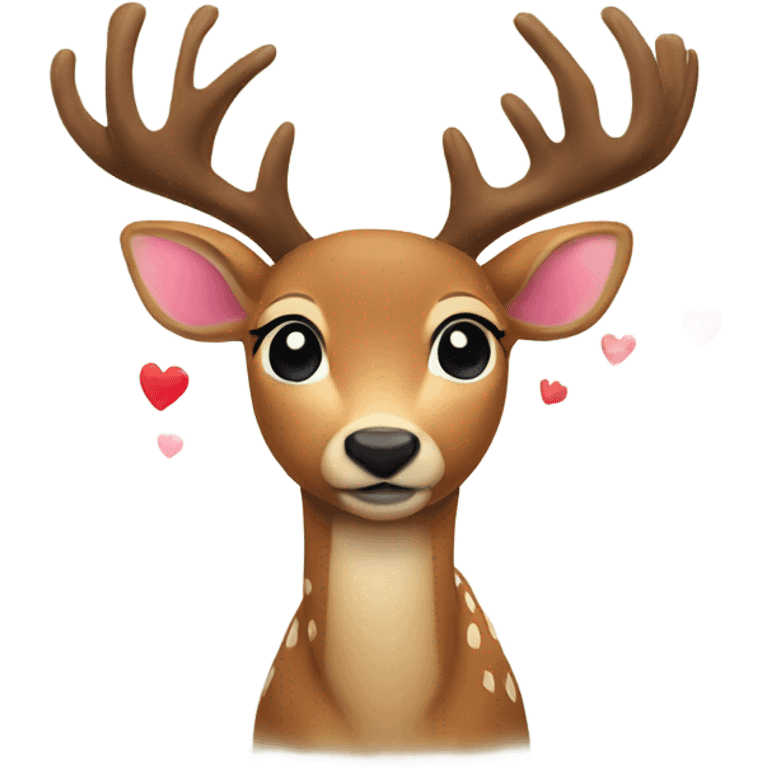 Deer with hearts emoji