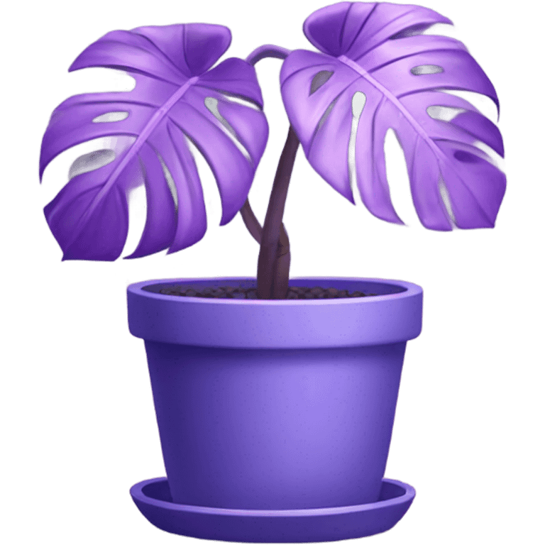 all violet monstera plant in pot emoji