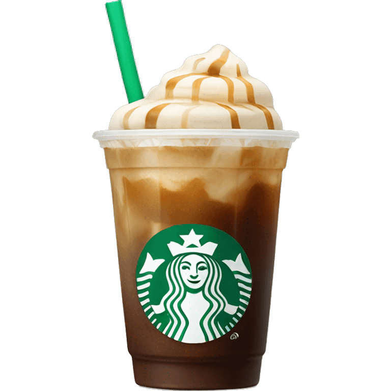 Starbuck ice coffee with ice cubes emoji