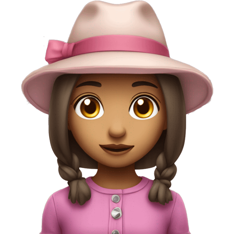 Cute mini girl in hat looking at you emoji