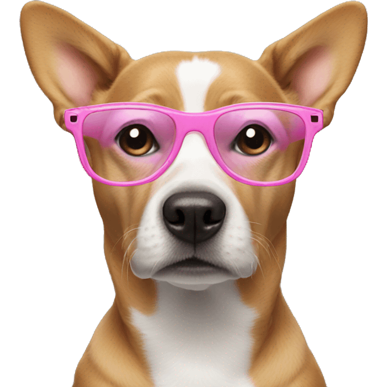 dog wearing pink glasses emoji