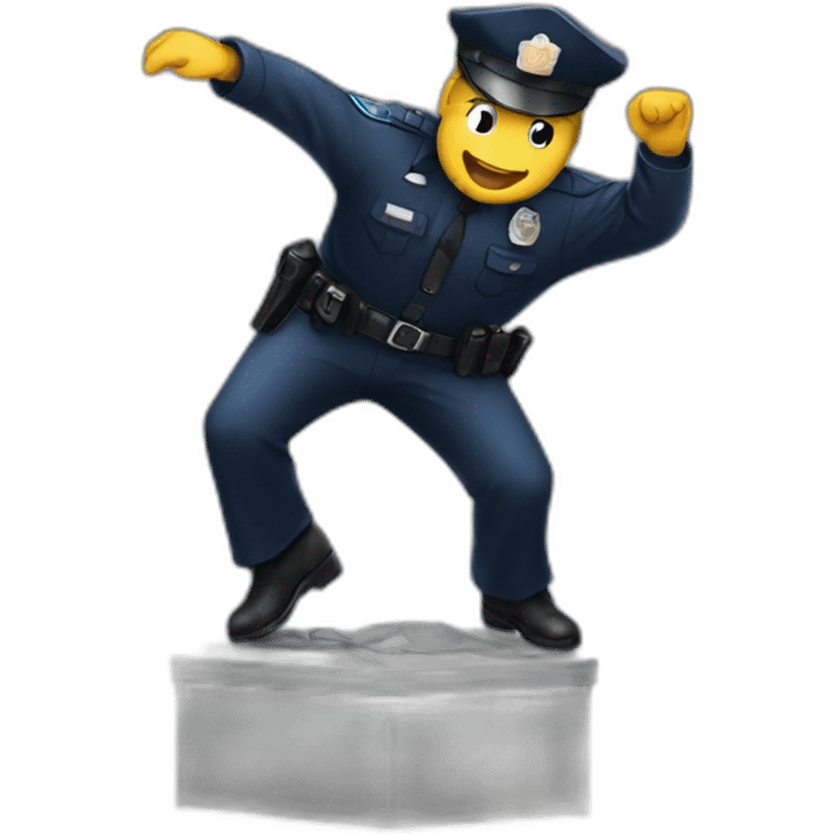 police dancing on a grave emoji