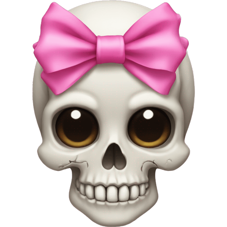 Skull with pink bows emoji