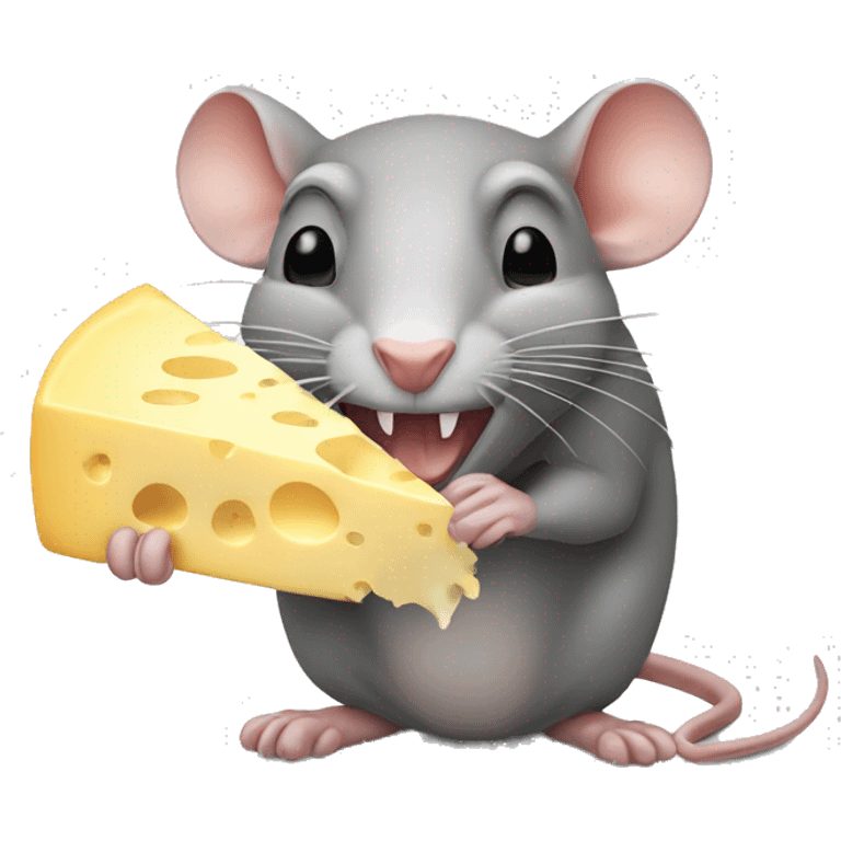 Rat eating cheese emoji