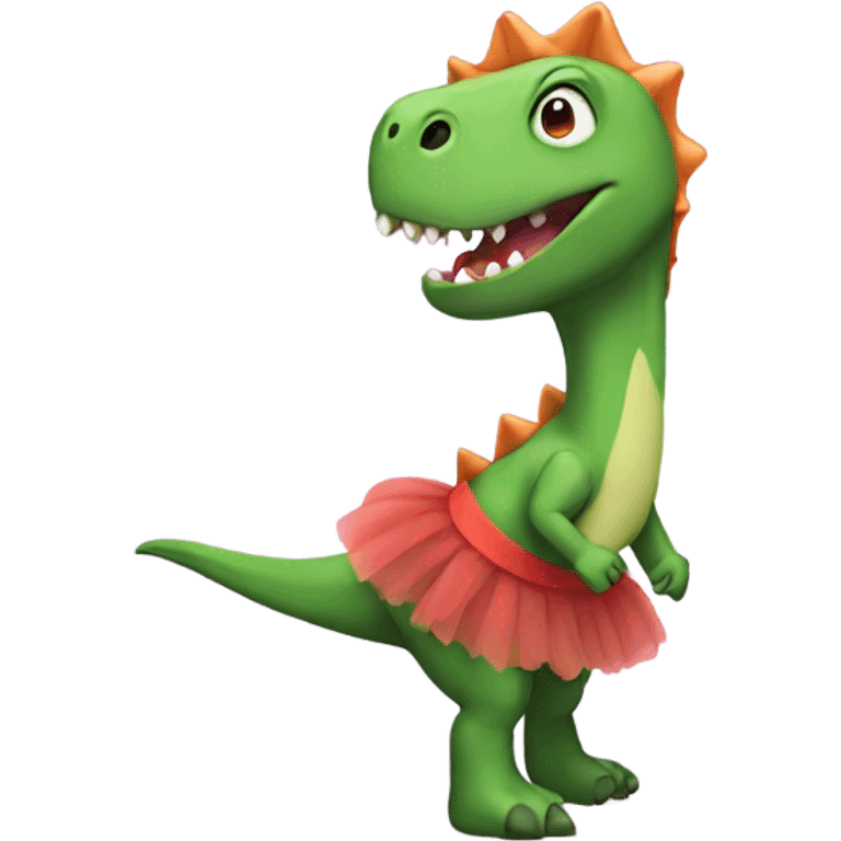 dinosaur with tutu emoji