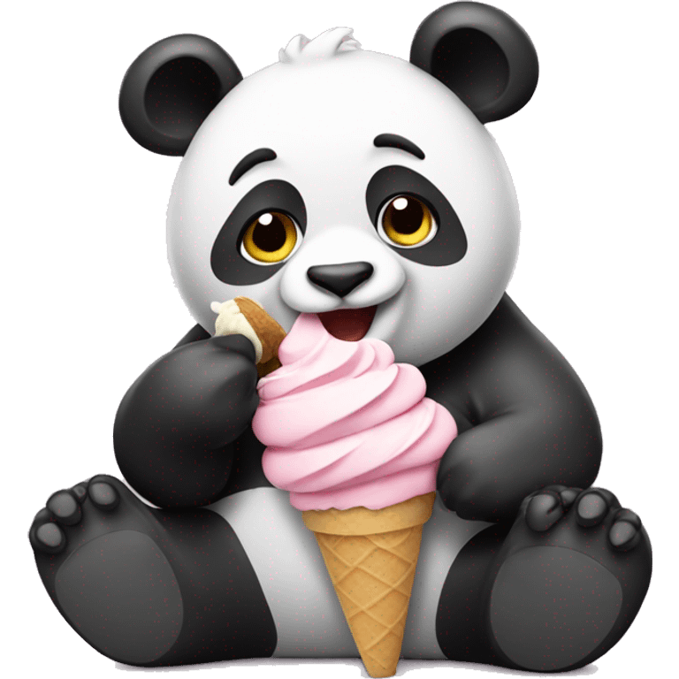 Panda eating ice cream emoji