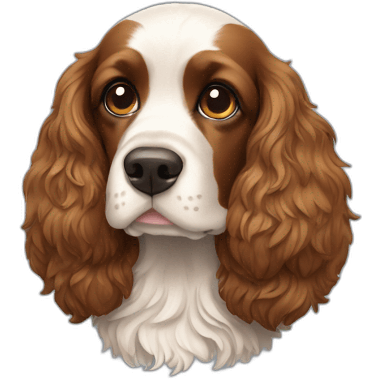 Spaniel com bola na boca emoji