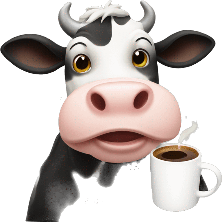 cow drinking coffee emoji