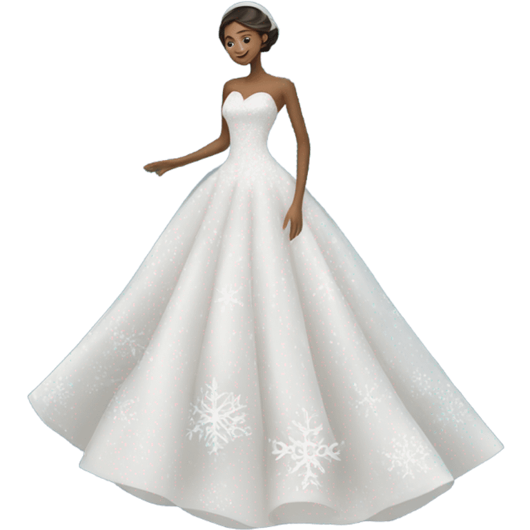 Snowflake wedding dress emoji