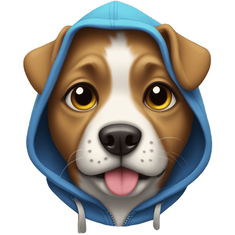 Dog wearing hoodie emoji