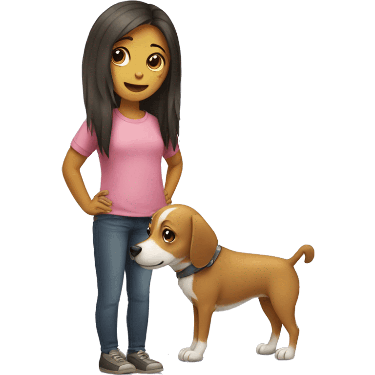 dog and girl emoji