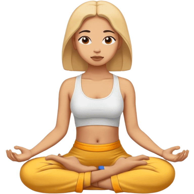 Light skin woman doing meditation emoji