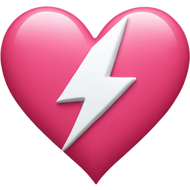 Pink Heart with red and white lightning bolt emoji