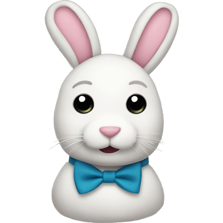 Stuffed bunny with bow tie emoji