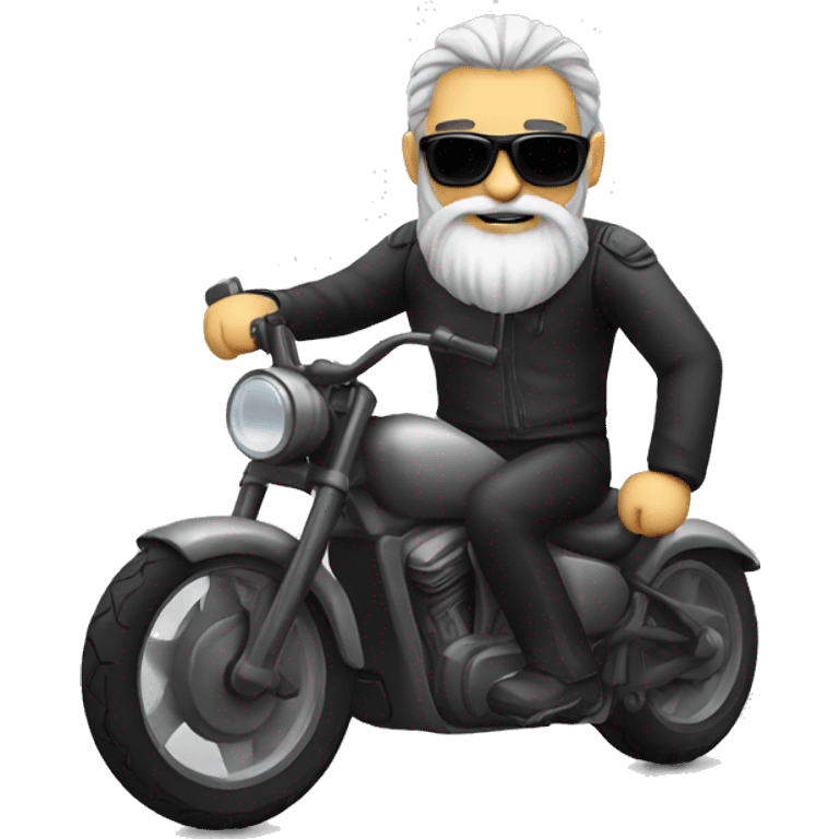 biker, long grey beard with dark sunglasses emoji