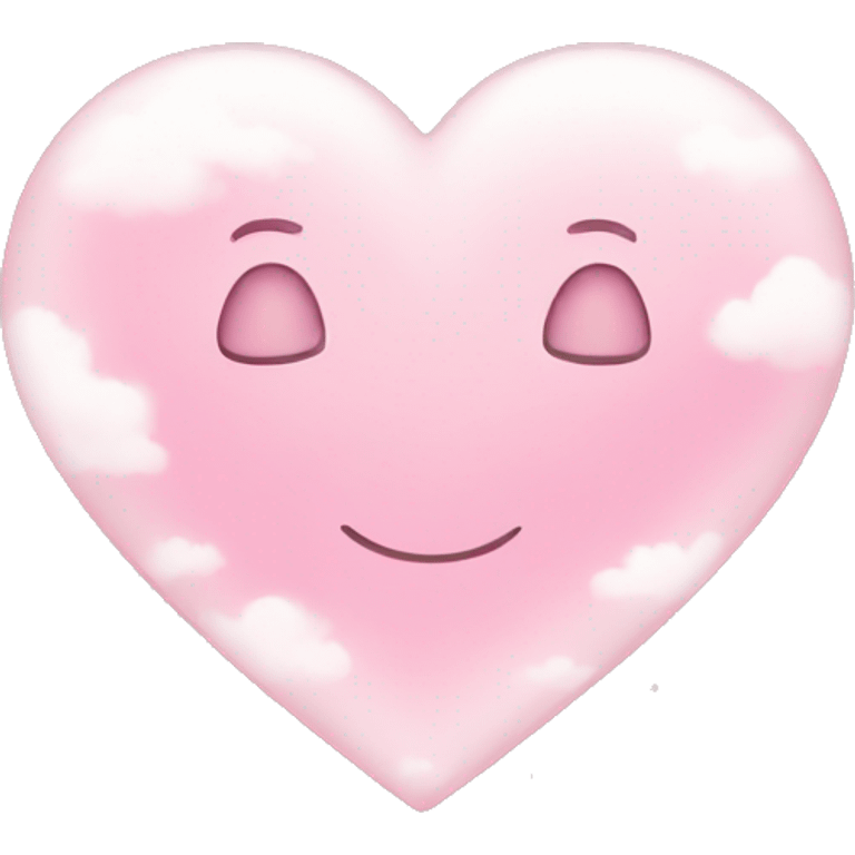 Light pink heart with sparkles and clouds emoji