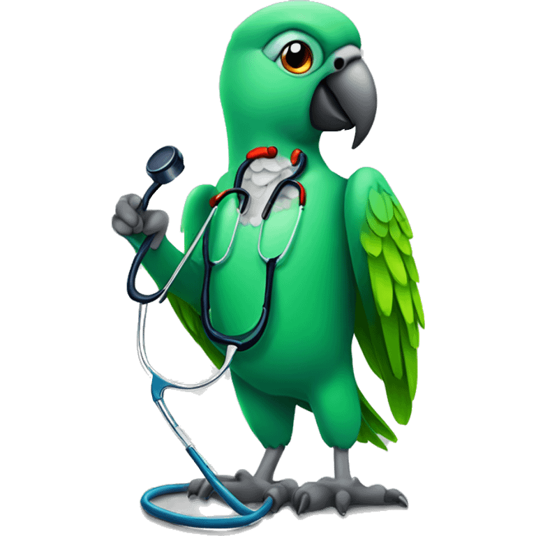 parrot with stethoscope emoji