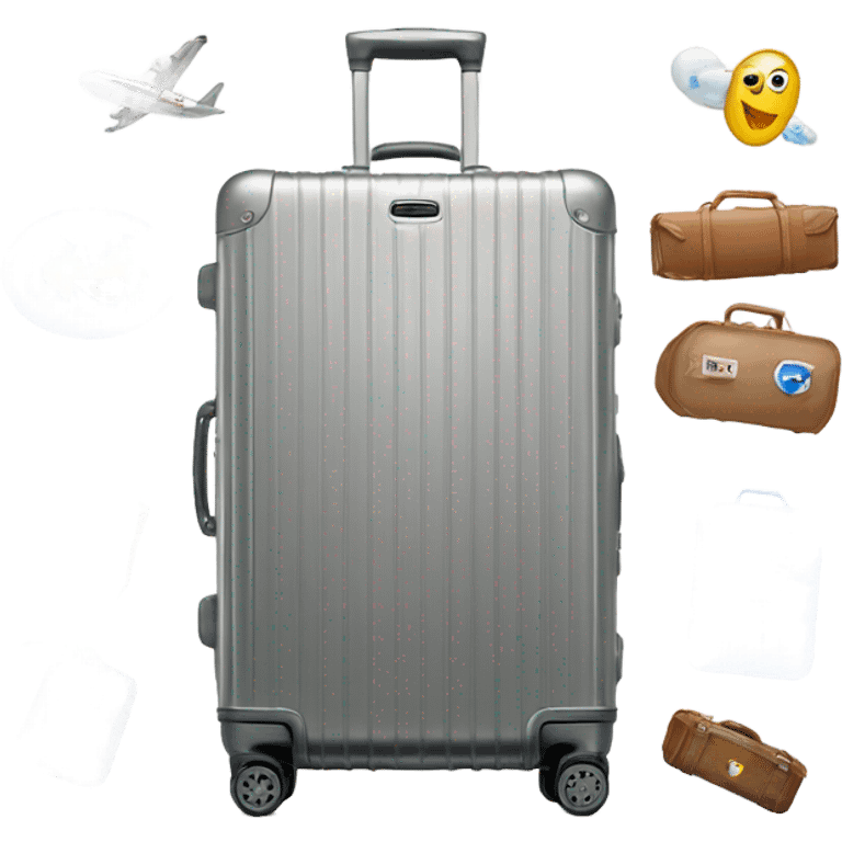 Rimowa suitcase with stickers emoji