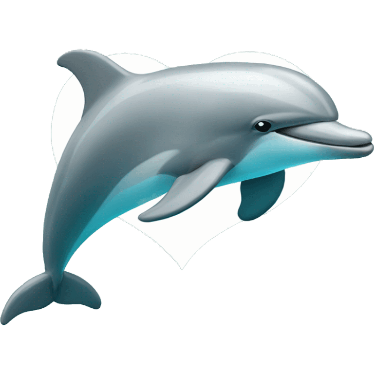 dolphins in hear shape emoji