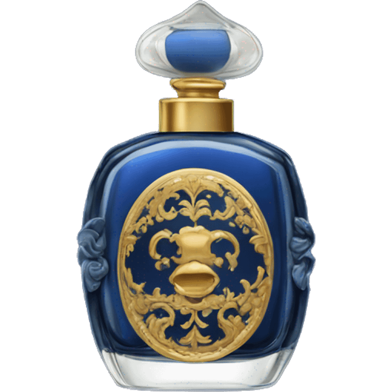 vintage rococo dark blue perfume  emoji