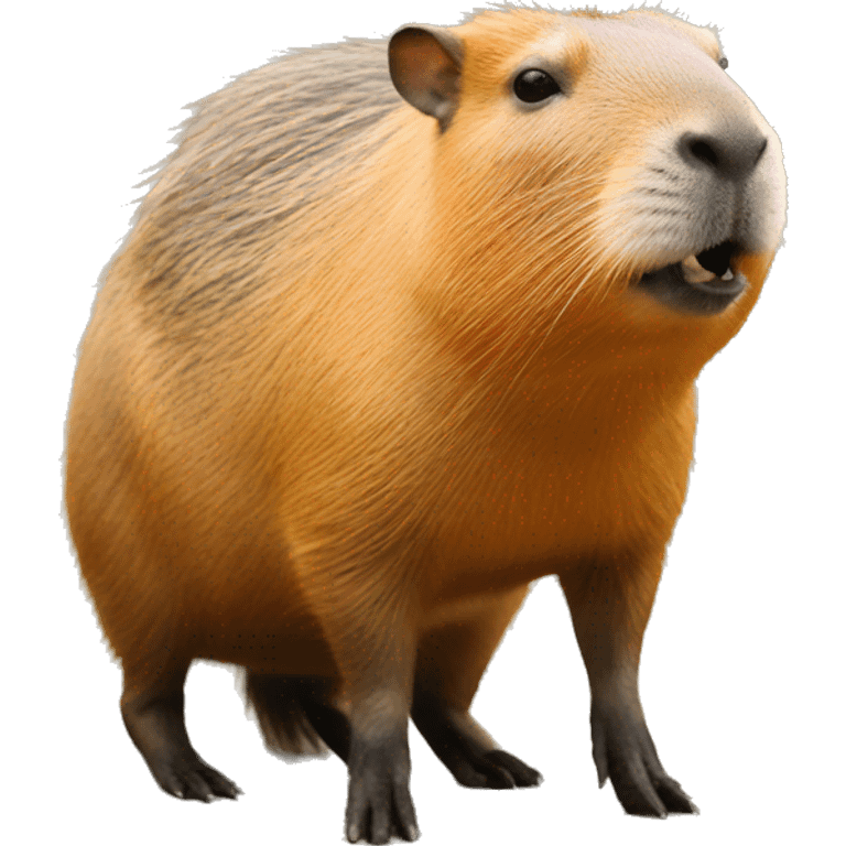 Capybara with orange emoji