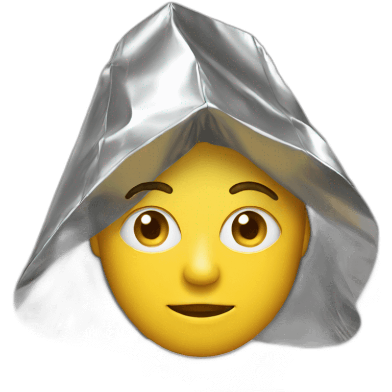 someone wearing a tinfoil hat emoji